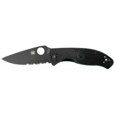 Ніж Spyderco Tenacious Black Blade Half Serrated Lightweight