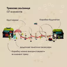 Ігровий набір OTAMANKO ХОРОБРИЙ ПАРОВОЗИК трюкова залізна дорога 137 деталей