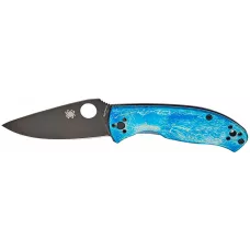 Ніж Spyderco Tenacious Black Blade D2 Titanium Blue