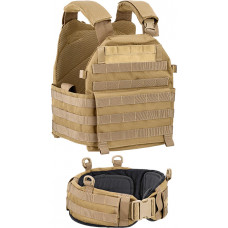 Жилет тактичний Defcon5 Carrier Vest з поясом. Coyote tan