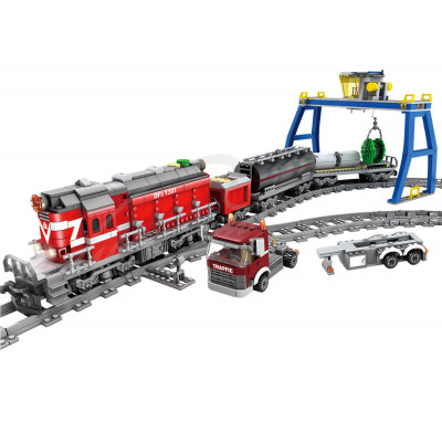 Конструктор ZIPP Toys -Потяг DF5 1391 з рельсами-. Колір: червоний