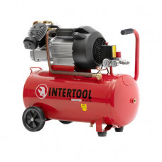 Компресор 50 л, 4 HP, 3 кВт, 220 В, 10 aтм, 420 л/хв., 2 циліндри INTERTOOL PT-0007