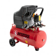 Компресор 24 л, 1.5 кВт, 220 В, 8 aтм, 206 л/хв. INTERTOOL PT-0009