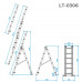 Драбина з алюмінію, 3-секційна універсальна розкладна, 3*6 сход., 3,4 м INTERTOOL LT-0306
