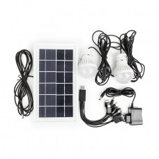 Ліхтар акумуляторний 1LED 5W+22 SMD, виносна сонячна панель, виносні 2 led лампи, кабель для зарядки телефону-планшета