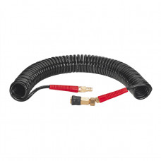 Шланг BLACK M-Flex 5.5х8мм, 10м спіральний поліуретановий з поворотним шарніром, латунними швидкороз'ємними з'єднаннями STORM