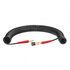 Шланг BLACK M-Flex 5.5х8мм, 15м спіральний поліуретановий з поворотним шарніром, латунними швидкороз'ємними з'єднаннями STORM