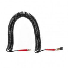Шланг BLACK M-Flex 5.5х8мм, 15м спіральний поліуретановий з поворотним шарніром, латунними швидкороз'ємними з'єднаннями STORM