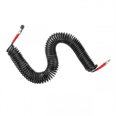 Шланг BLACK M-Flex 5.5х8мм, 20м спіральний поліуретановий з поворотним шарніром, латунними швидкороз'ємними з'єднаннями STORM