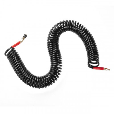 Шланг BLACK M-Flex 8х12мм, 20м спіральний поліуретановий з поворотним шарніром, латунними швидкороз'ємними з'єднаннями STORM