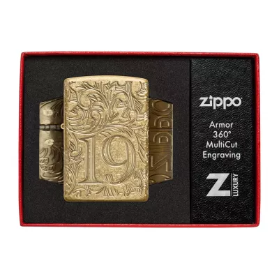 Запальничка армована бензинова ZIPPO Armor® Tumbled Brass 1932 Filigree Design, золотиста (46776)