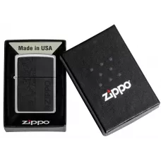 Запальничка бензинова ZIPPO Black Leather Emblem - Zippo Design, хром, шкіра, чорний (49919)