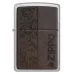 Запальничка бензинова ZIPPO Brown Leather Emblem - Zippo Design, хром, шкіра коричневий (49920)
