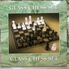 Шахи скляні класичні, дошка, фігури скло , білий, коричневий (35х35х1,5 см) (DN18424)