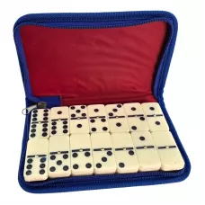 Доміно в текстильному футлярі 19,5×12×2,5 см, пластик Чорно-сині (DN30755D)