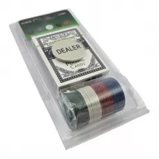 Покерний набір 40 фішек з номіналом колода карток BCG жетон Dealer фішка d-4 см, блістер (DN36761)