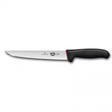 Універсальний обробний ніж для м'яса 20см Victorinox DUAL GRIP Sticking гладке лезо, чорна ручка (картонний блістер на лезо) (5.5503.20D)