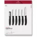 Набір для чистки овочів 6 шт Victorinox Swiss Classic Paring Set 5 ножів, овочечистка, чорний, подарункова коробка (6.7113.61G)