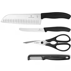 Набір кухонний універсальний 4шт Victorinox SWISS CLASSIC Kitchen Set 2 ножі, ножиці, овочечистка Iota подарункова коробка (6.7133.41G