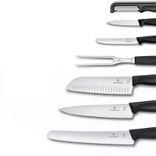 Набір кухонний на 7 предметів Victorinox SWISS CLASSIC Kitchen Set 5 ножів, виделка, овочечистка Iota подарункова коробка (6.7133.71G)