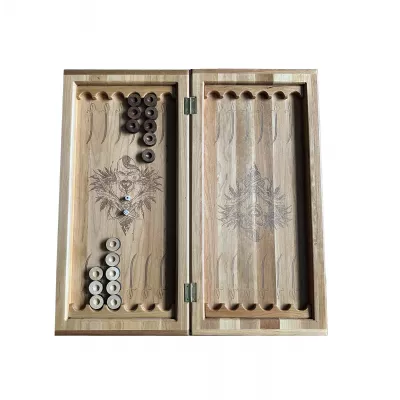 Нарди "Запорізька Січ" цільний масив дерева, осередки, фішки дерево 57х28х5,8 см (K211125)