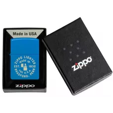 Запальничка бензинова Zippo Seal Laser Engraved Design Sky Blue Matte небесно блакитна (46173)