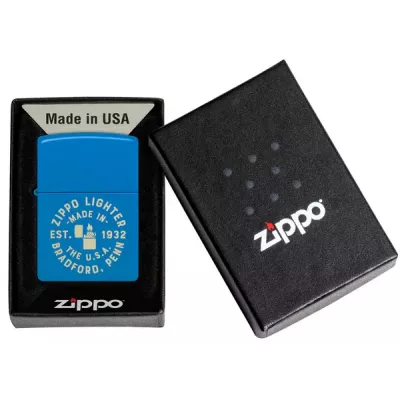 Запальничка бензинова Zippo Seal Laser Engraved Design Sky Blue Matte небесно блакитна (46173)