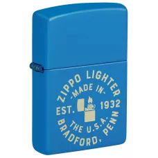 Запальничка бензинова Zippo Seal Laser Engraved Design Sky Blue Matte небесно блакитна (46173)