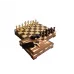 G462 набір 3 в 1 шахи, шашки, нарди 36х36 см "ITALFAMA" кльон та горіх, ручна інкрустрація король