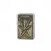 Запальничка бензинова CHAMP LEAVES, метал накладка лист канабис хрлом, золотистий (40400230K)