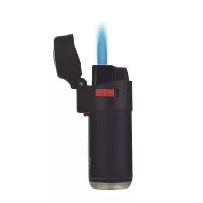 Запальничка газова турбо PROF BLACK RUBBER пластик, чорний (40804816)