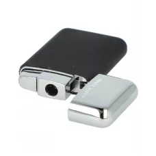 Запальничка газова турбо SILVER MATCH ATHENES метал, чорно-сріблястий, оксамитовий мішечок (40674231BLS)