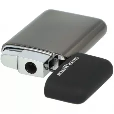 Запальничка газова турбо SILVER MATCH ATHENES метал, чорний лід, оксамитовий мішечок (40674231DRI)