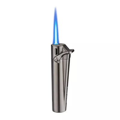 Запальничка газова турбо вузька SILVER MATCH CARDIFFметал, чорний лід, оксамитовий мішечок (40674384DRI)