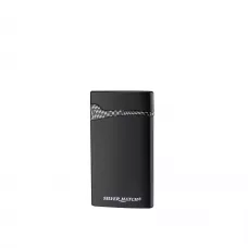 Запальничка ультратонка газова турбо широке полум'я SILVER MATCH PODGORICA метал, чорний, оксамитовий мішечок (40674385BL)