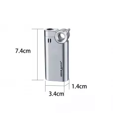 Запальничка газова турбо SILVER MATCH LJUBLJANA метал, чорний лід, оксамитовий мішечок (40674389SL)