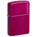 Запальничка бензинова Zippo Classic Candy Raspberry Zippo Logo глянцевий Малиновий (24003 ZL)