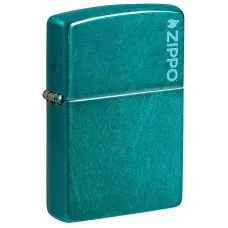 Запальничка бензинова Zippo Classic Candy Teal Zippo logo глянцевий Бірюзовий (24004 ZL)