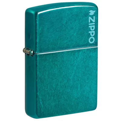 Запальничка бензинова Zippo Classic Candy Teal Zippo logo глянцевий Бірюзовий (24004 ZL)