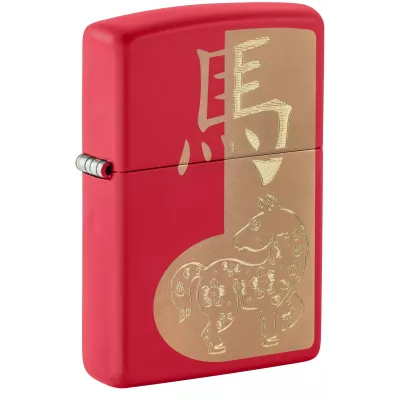 Запальничка бензинова Zippo 2026 Year of the Horse Design 5.65x3.81 см Червоно-золотистий (46931)