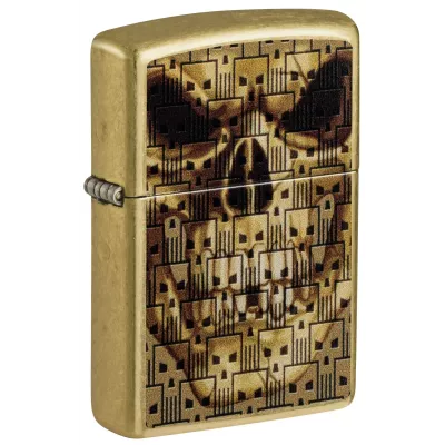 Запальничка бензинова Zippo Skulls on Skulls Design 5.65x3.81 см Латуний (46937)