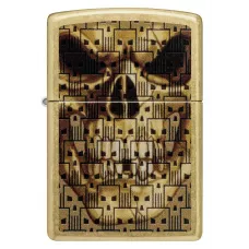 Запальничка бензинова Zippo Skulls on Skulls Design 5.65x3.81 см Латуний (46937)