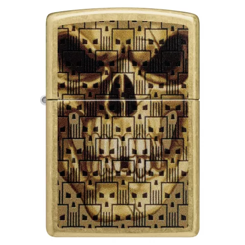 Запальничка бензинова Zippo Skulls on Skulls Design 5.65x3.81 см Латуний (46937)
