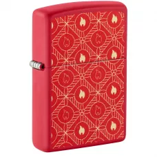 Запальничка бензинова Zippo Festive Flame Design 5.65x3.81 см Червоний (46951)