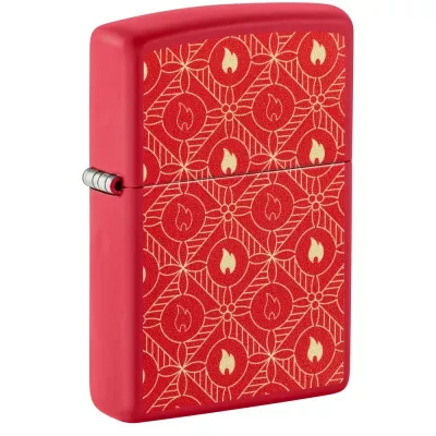 Запальничка бензинова Zippo Festive Flame Design 5.65x3.81 см Червоний (46951)
