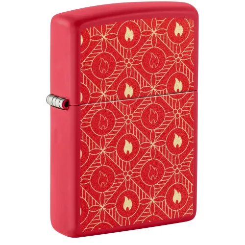 Запальничка бензинова Zippo Festive Flame Design 5.65x3.81 см Червоний (46951)