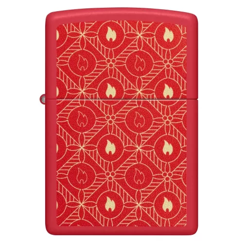Запальничка бензинова Zippo Festive Flame Design 5.65x3.81 см Червоний (46951)