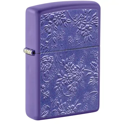 Запальничка бензинова Zippo Texture Bouquet Design 5.65х3.81 см Фіолетовий (46961)