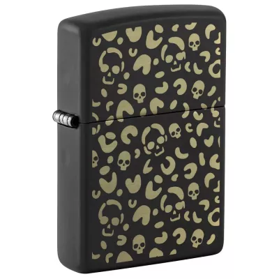 Запальничка бензинова Zippo Leopard Skulls Design 5.65x3.81 см Чорно-жовтий (47001)