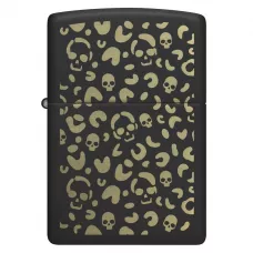 Запальничка бензинова Zippo Leopard Skulls Design 5.65x3.81 см Чорно-жовтий (47001)
